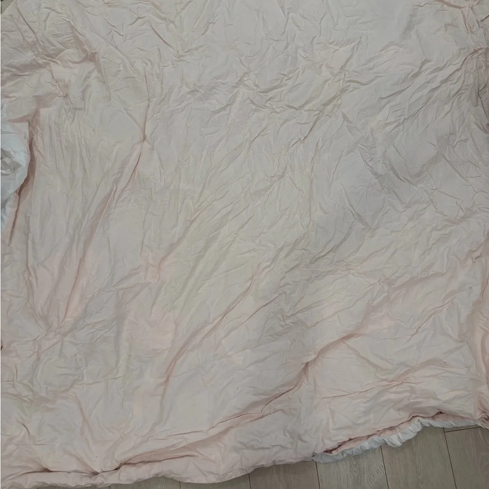 RH Baby & Child WASHED APPLIQUÉD FLEUR DUVET COVER & SHAMS - FULL, Petal Pink